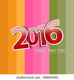 Happy New Year 2016 Vector Wallpaper Design