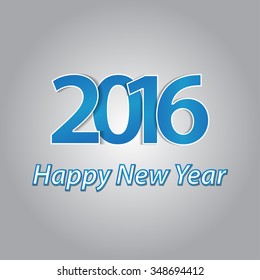 Happy New Year 2016 Vector Wallpaper Design