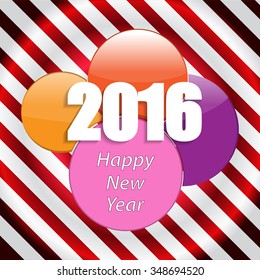 Happy New Year 2016 Vector Wallpaper Design