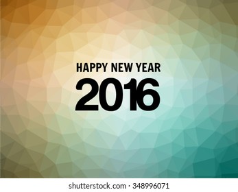 Happy New Year 2016 vector with Triangle background

