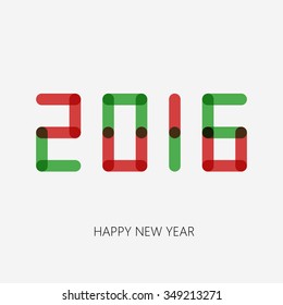 Happy new year 2016. Year 2016 vector design element.