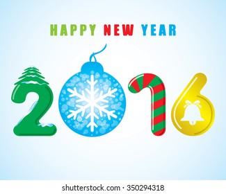 Happy new year 2016 vector.