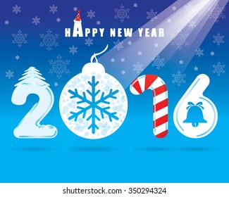 Happy new year 2016 vector.