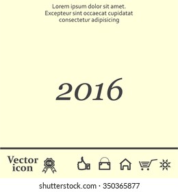 Happy new year 2016 - vector icon