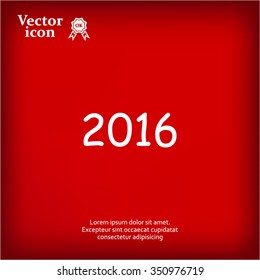 Happy new year 2016 - vector icon
