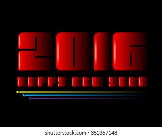 Happy New Year 2016. Vector illustration
