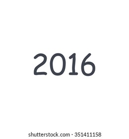 Happy new year 2016 - vector icon