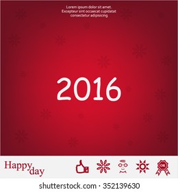 Happy new year 2016 - vector icon