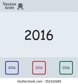 Happy new year 2016 - vector icon