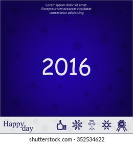Happy new year 2016 - vector icon