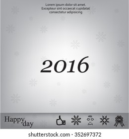 Happy new year 2016 - vector icon