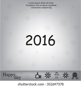 Happy new year 2016 - vector icon