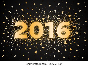 Happy New Year 2016. Vector. Background Color