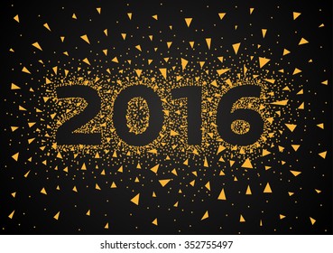 Happy New Year 2016. Vector. Background Color
