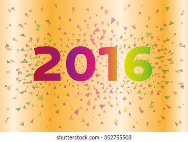 Happy New Year 2016. Vector. Background Color
