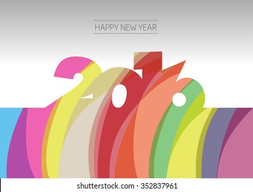 Happy New Year 2016. Vector. Background.