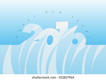 Happy New Year 2016. Vector. Background.