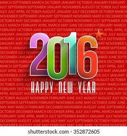 Happy new year 2016. Vector design element.