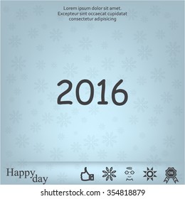 Happy new year 2016 - vector icon