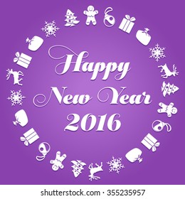 Happy New Year 2016 Vector
