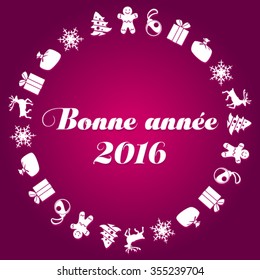 Happy new year 2016 vector (French Speak: Bonne annee)