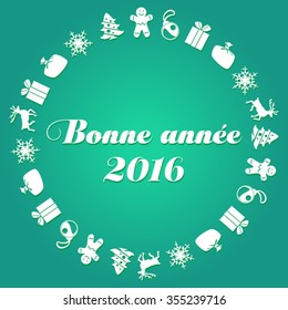 Happy new year 2016 vector (French Speak: Bonne annee)