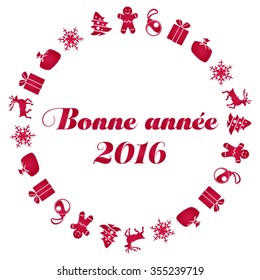 Happy new year 2016 vector (French Speak: Bonne annee)