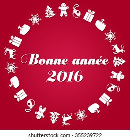 Happy new year 2016 vector (French Speak: Bonne annee)
