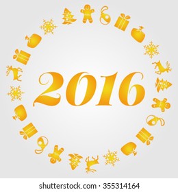 Happy new year 2016 vector