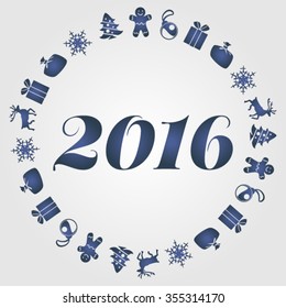 Happy new year 2016 vector