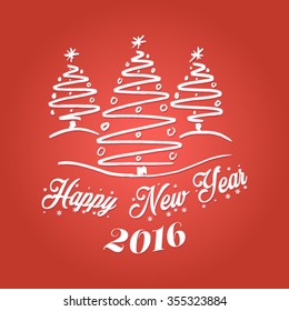 Happy new year 2016 vector