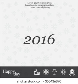 Happy new year 2016 - vector icon