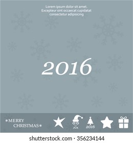 Happy new year 2016 - vector icon