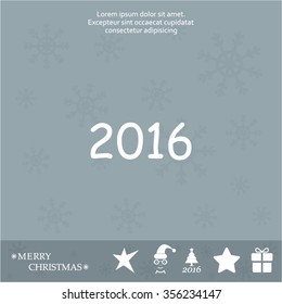 Happy new year 2016 - vector icon