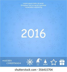 Happy new year 2016 - vector icon