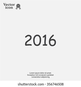 Happy new year 2016 - vector icon