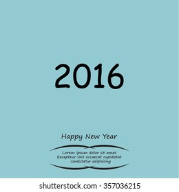 Happy new year 2016 - vector icon