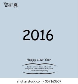 Happy new year 2016 - vector icon