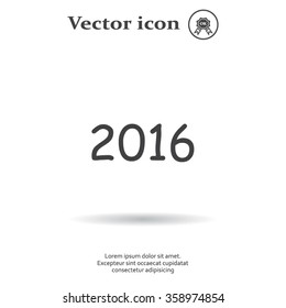 Happy new year 2016 - vector icon