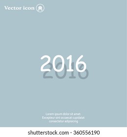 Happy new year 2016 - vector icon