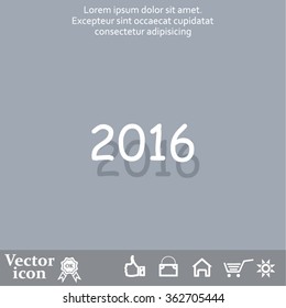 Happy new year 2016 - vector icon