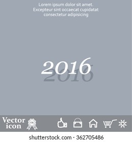 Happy new year 2016 - vector icon