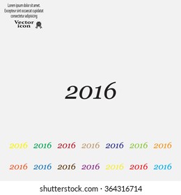Happy new year 2016 - vector icon