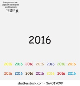 Happy new year 2016 - vector icon