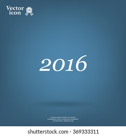 Happy new year 2016 - vector icon