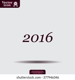 Happy new year 2016 - vector icon
