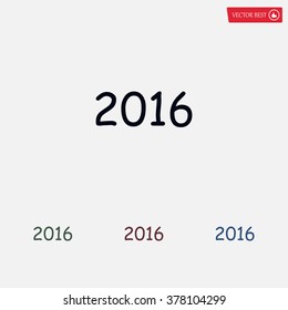 Happy new year 2016 - vector icon