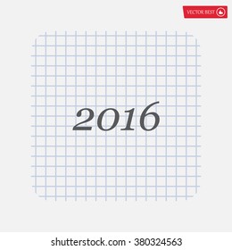 Happy new year 2016 - vector icon