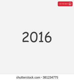 Happy new year 2016 - vector icon