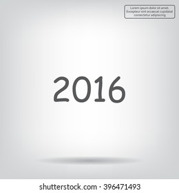 Happy new year 2016 - vector icon